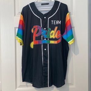 PRIDE 🏳️‍🌈 polyester baseball jersey. Button front.